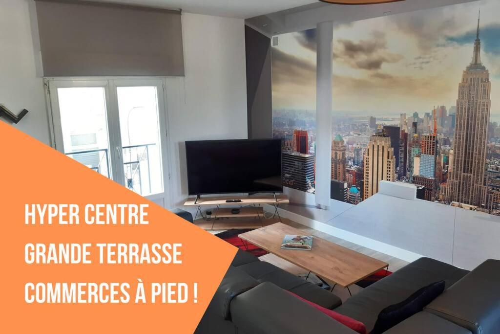 Appartement Renove Le New-York En Centre Ville - Terrasse Et Parking - Non Climatise La Roche-Chalais Eksteriør billede